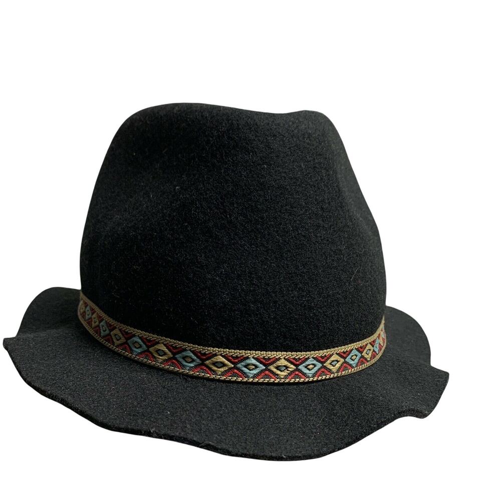 Volcom Buckaroo Fedora Class hat Black E5531501 Sun Hat Retro Sz Xs or S